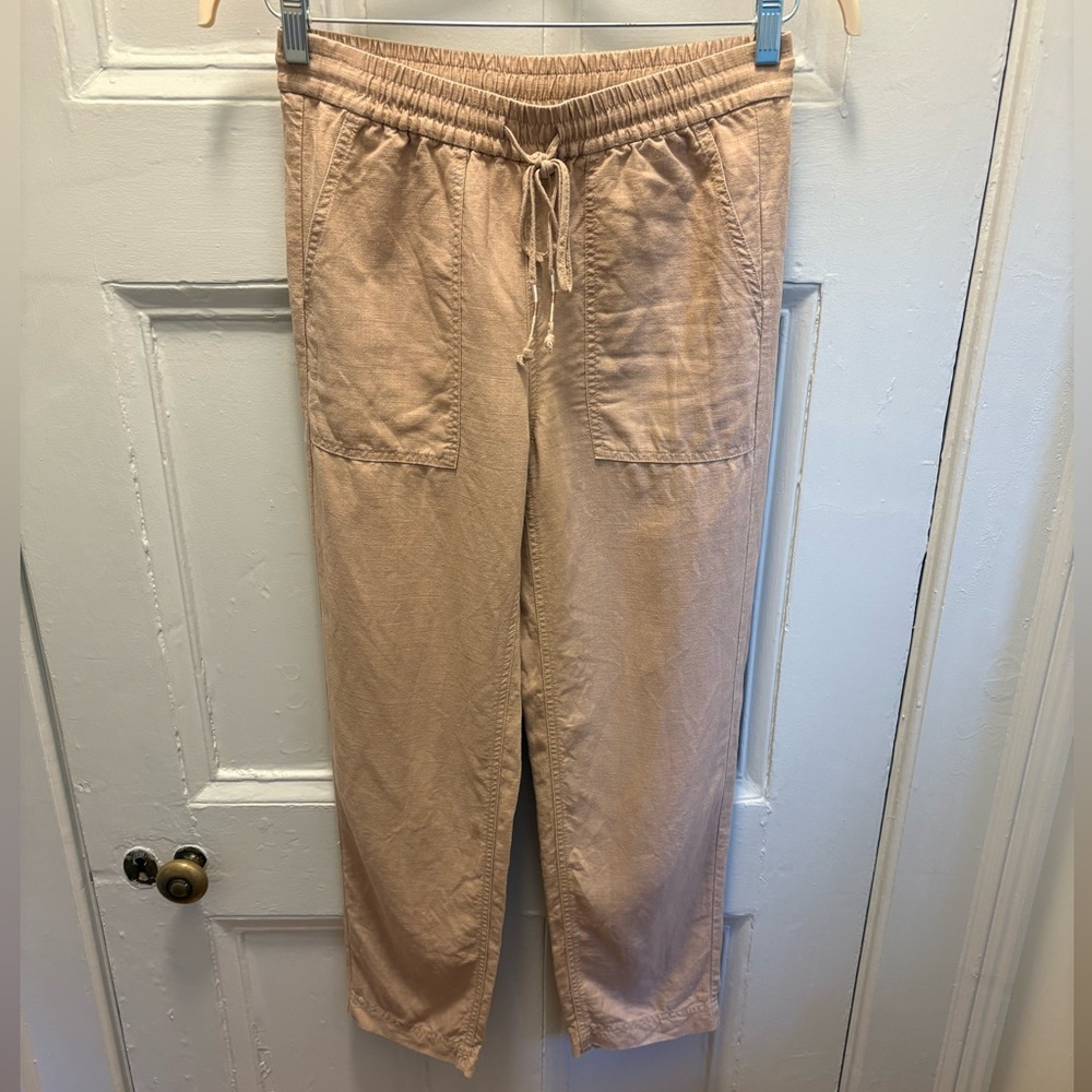 J. Crew Dusty Pink Linen Blend Drawstring Pants XS